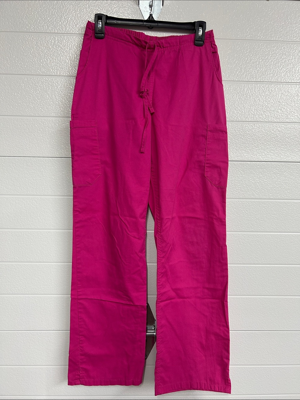 Bright Fuchsia Cargo Drawstring Scrub Pants